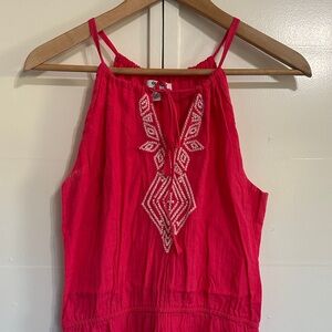 Old Navy Pink Embroidered Maxi Dress